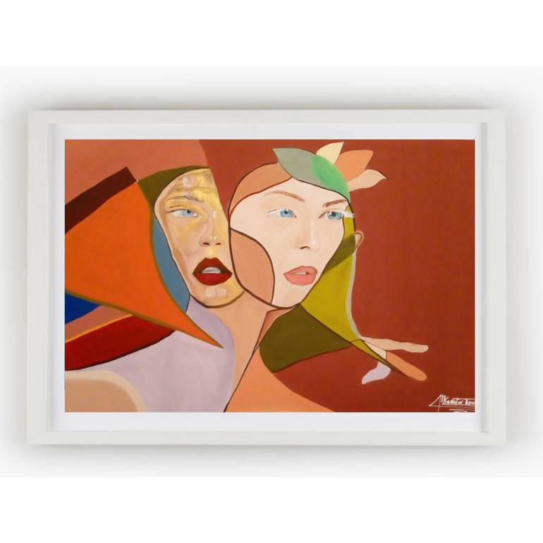 Original Art Deco Abstract Painting by Kaoutar Boushabi