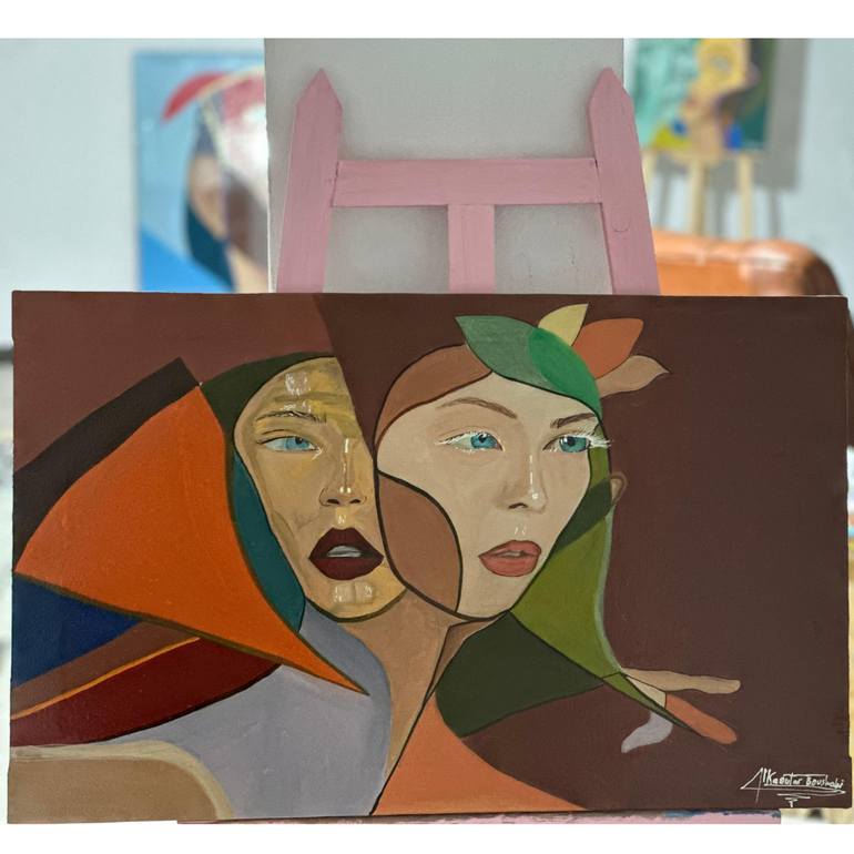 Original Art Deco Abstract Painting by Kaoutar Boushabi