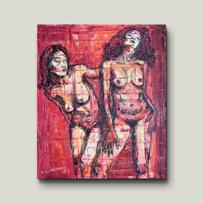 Original Expressionism Nude Painting by Ling Chen