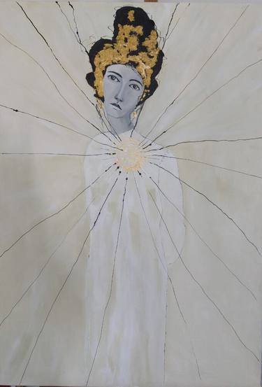 Original Figurative Women Painting by Mieke Van Cauter