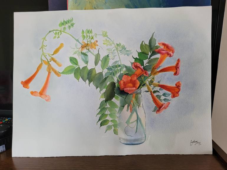 Original Neoclassicism Floral Mixed Media by Irina May