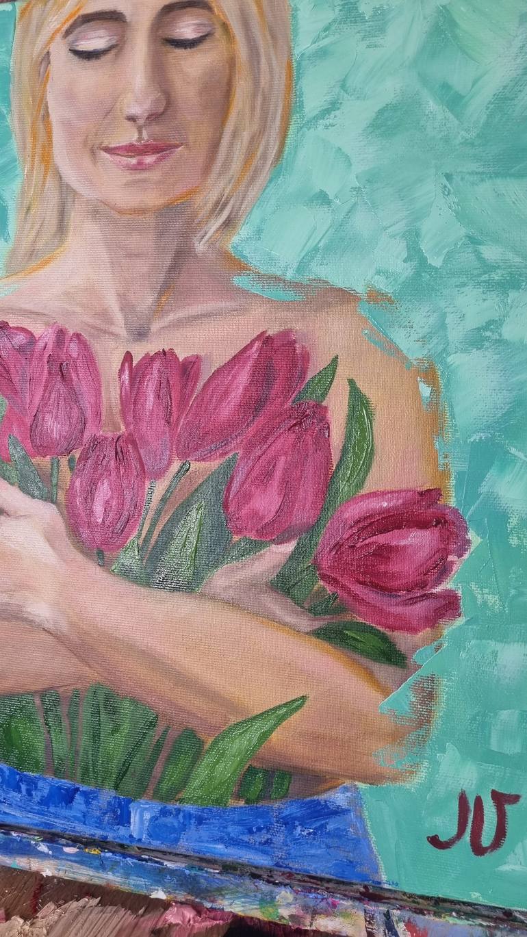 Original Impressionism Women Painting by Julia Velyka