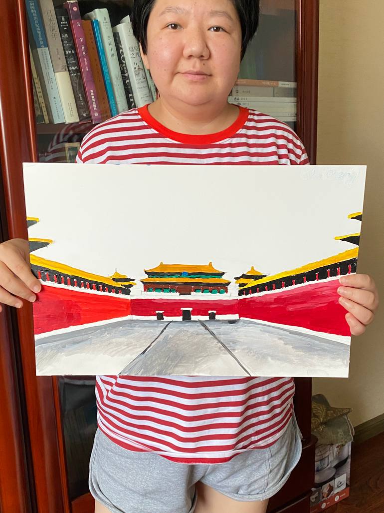 Original Realism Architecture Painting by Lu Cheng