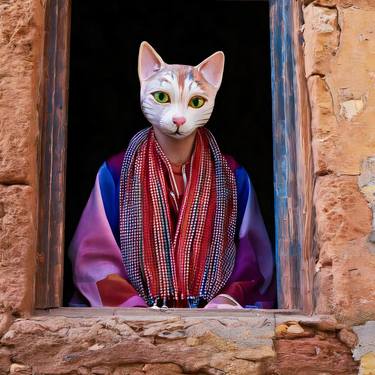 Print of Artificial Intelligence Cats Digital by Magali Roth