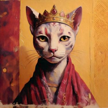 Print of Artificial Intelligence Cats Digital by Magali Roth