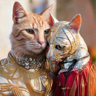 Print of Digital Art Cats Digital by Magali Roth