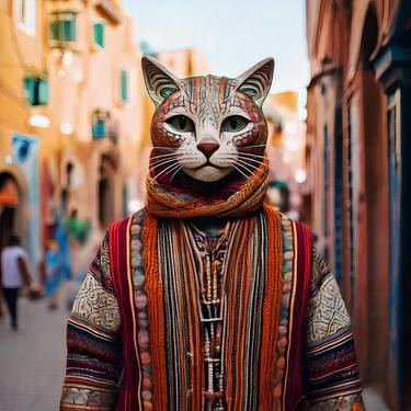 Print of Artificial Intelligence Cats Digital by Magali Roth