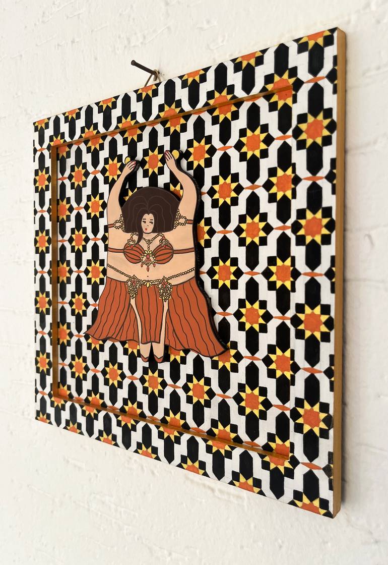 Original Geometric Women Mixed Media by Ceren Erman