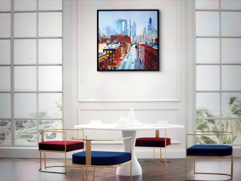Original Contemporary Cities Painting by Mónica Barbará