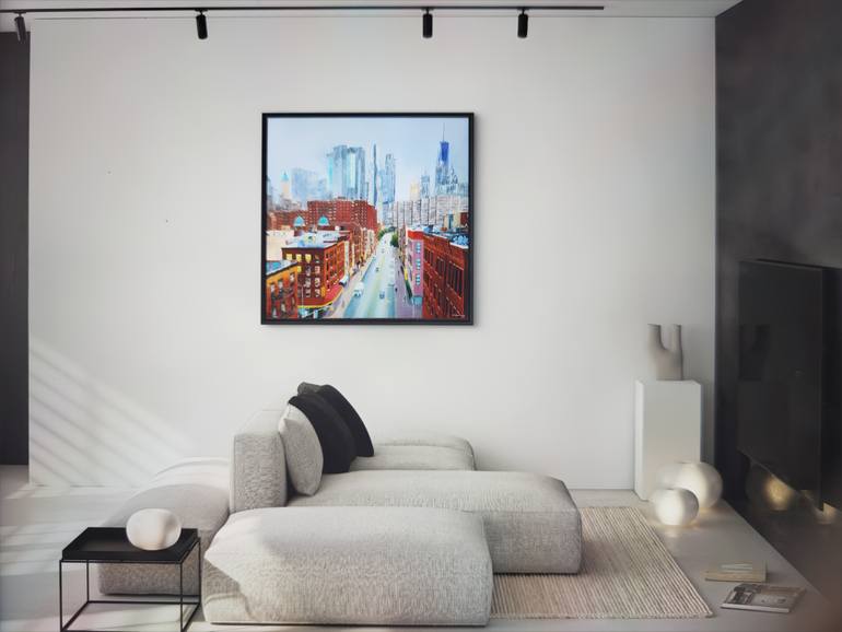Original Contemporary Cities Painting by Mónica Barbará