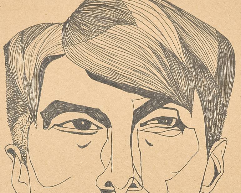 Original Black & White Men Drawing by Gwen Jeremiah