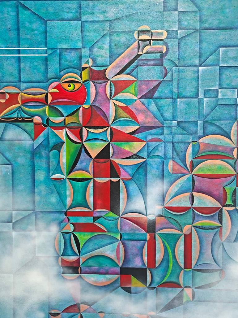 Original Abstract Expressionism Animal Painting by Da Hong