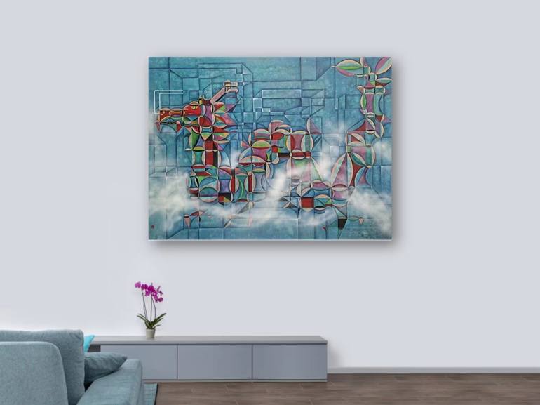 Original Abstract Expressionism Animal Painting by Da Hong