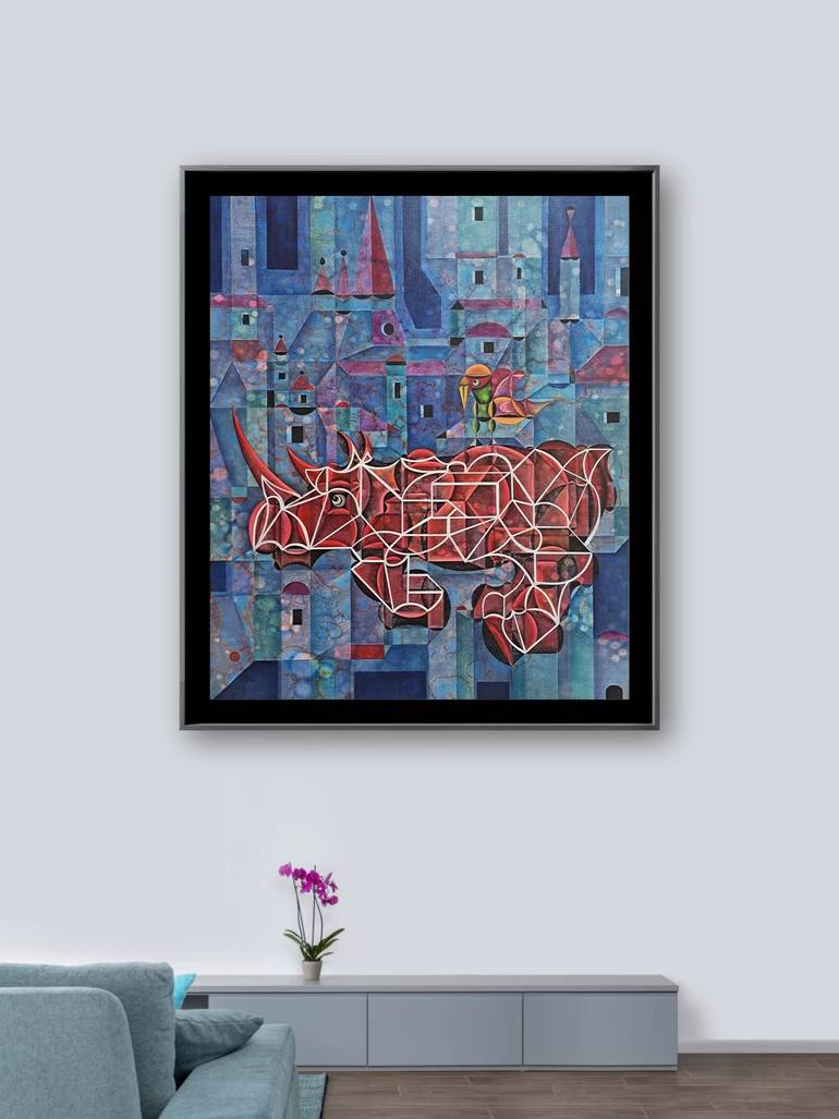 Original Abstract Expressionism Abstract Painting by Da Hong