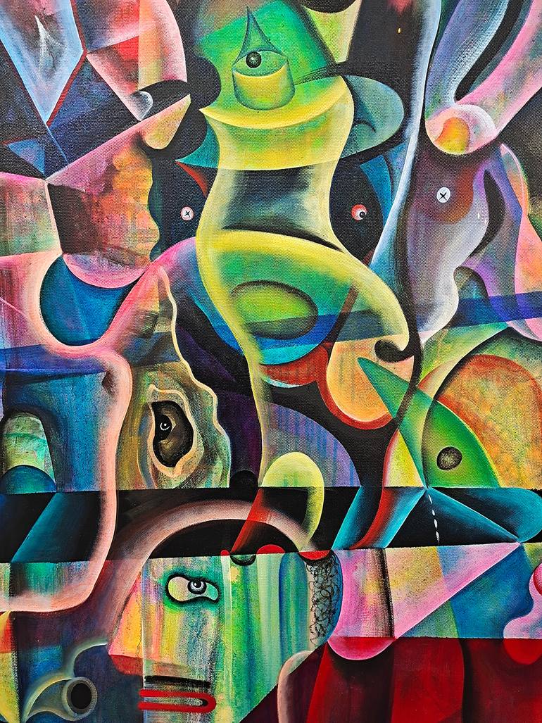 Original Abstract Expressionism Music Painting by Da Hong