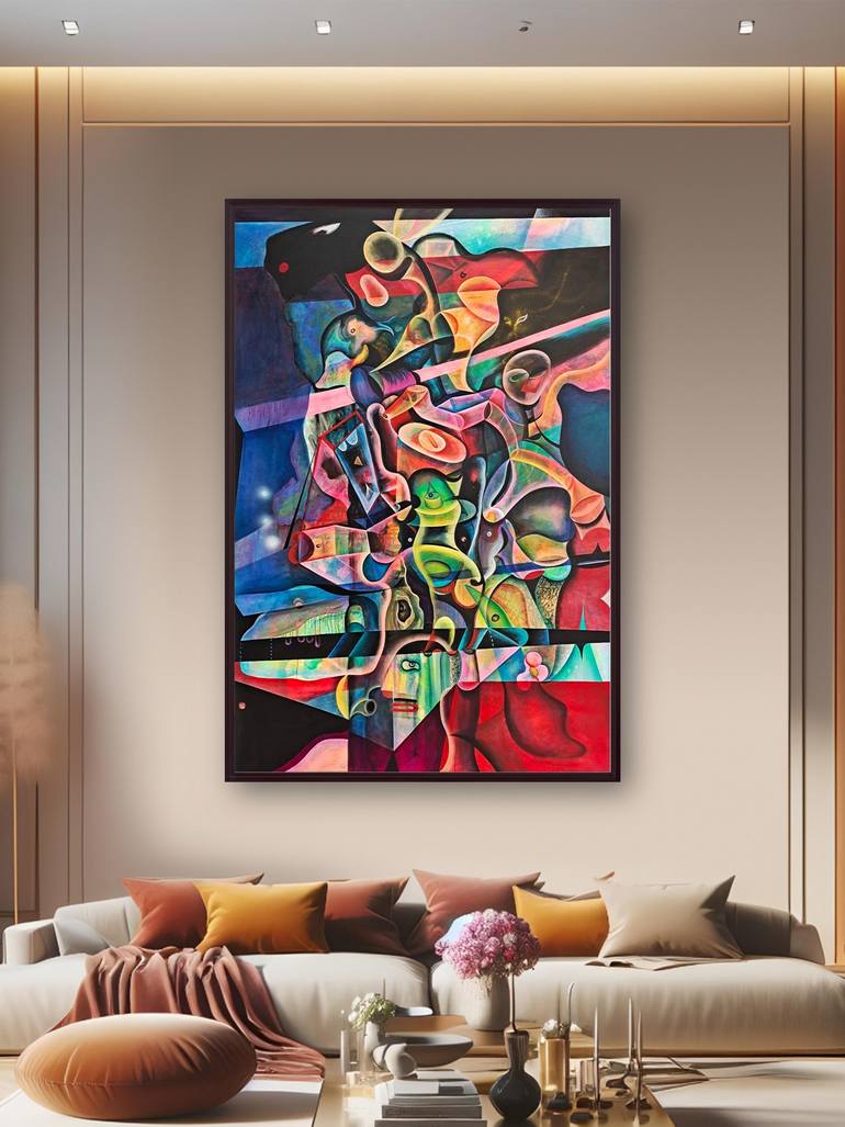 Original Abstract Expressionism Music Painting by Da Hong