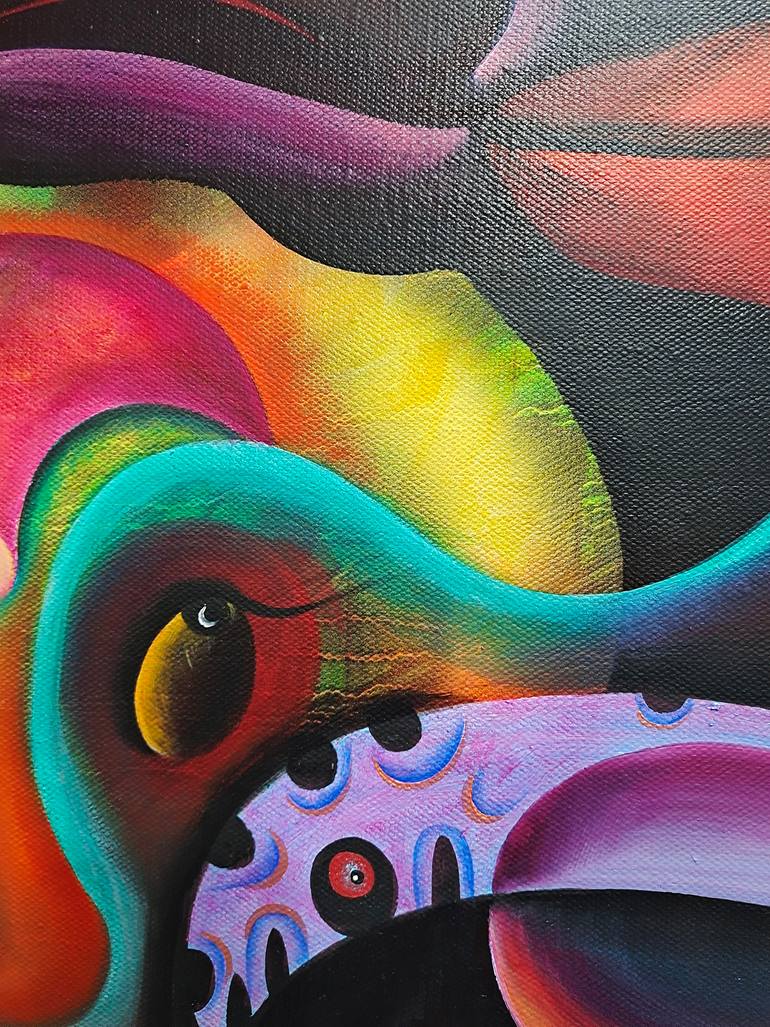 Original Abstract Expressionism Music Painting by Da Hong