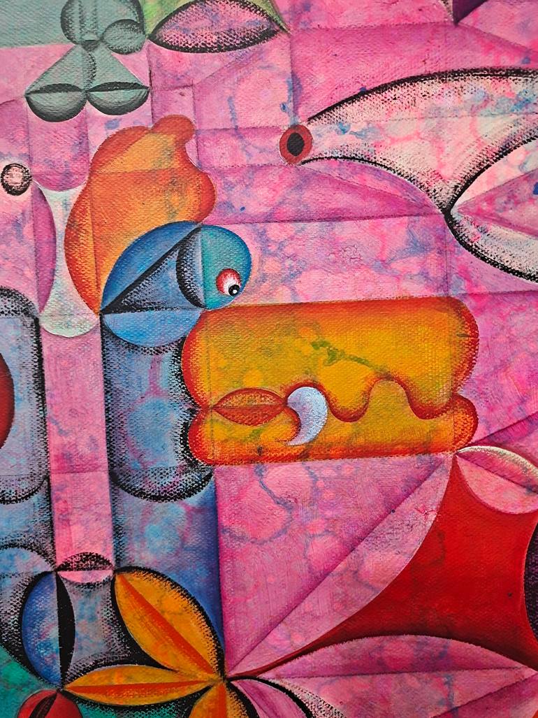 Original Abstract Expressionism Geometric Painting by Da Hong