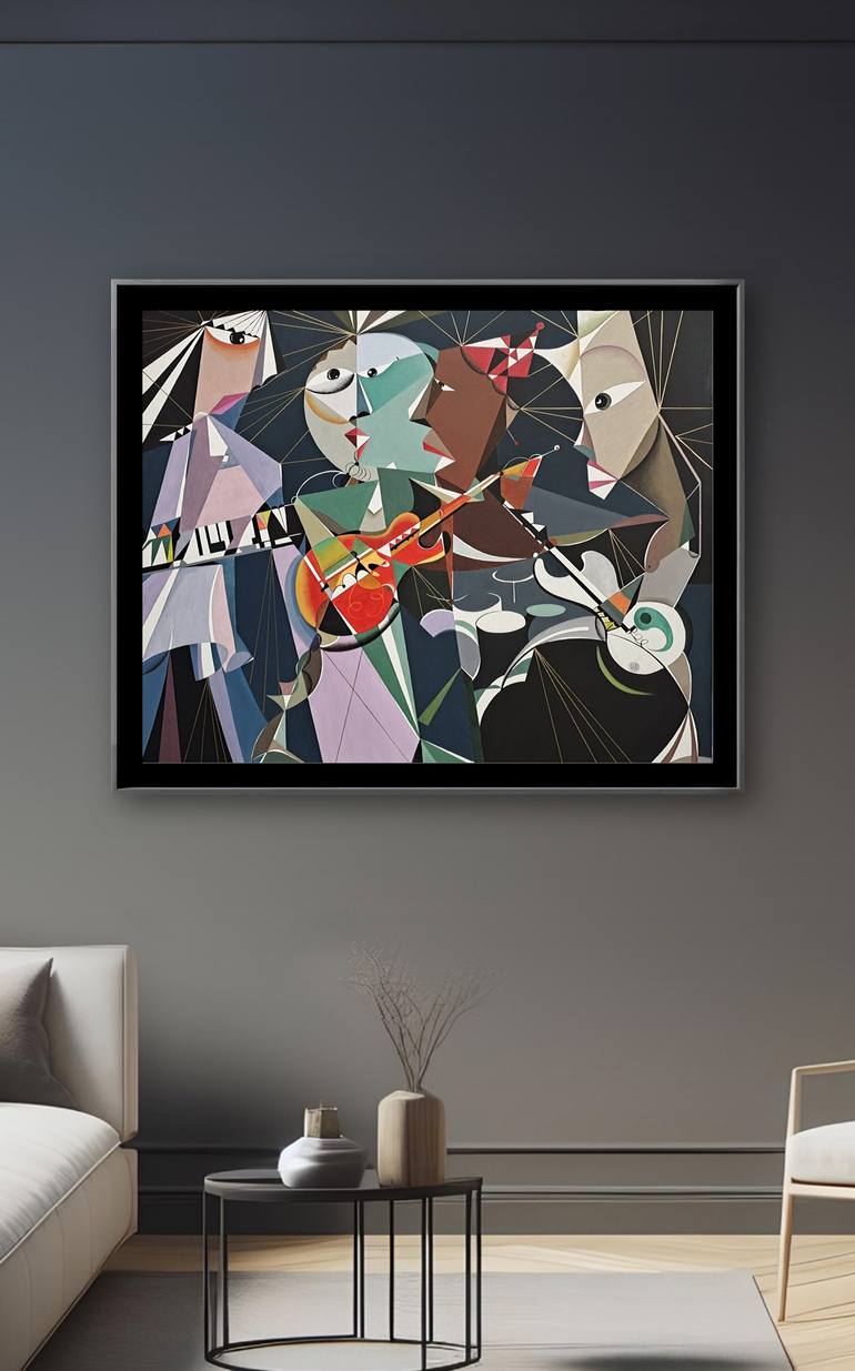 Original Abstract Expressionism Music Painting by Da Hong