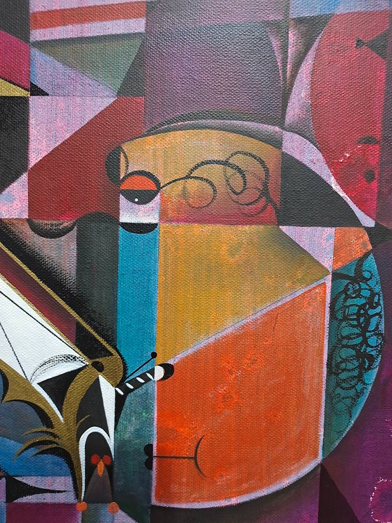 Original Abstract Expressionism Geometric Painting by Da Hong