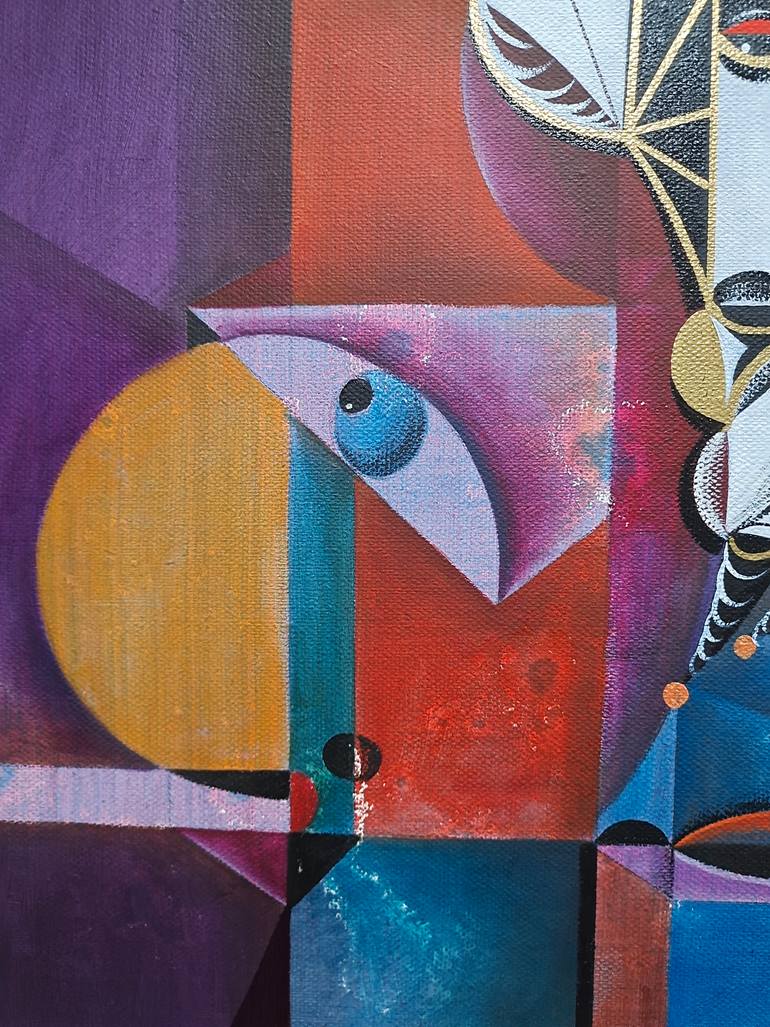 Original Abstract Expressionism Geometric Painting by Da Hong