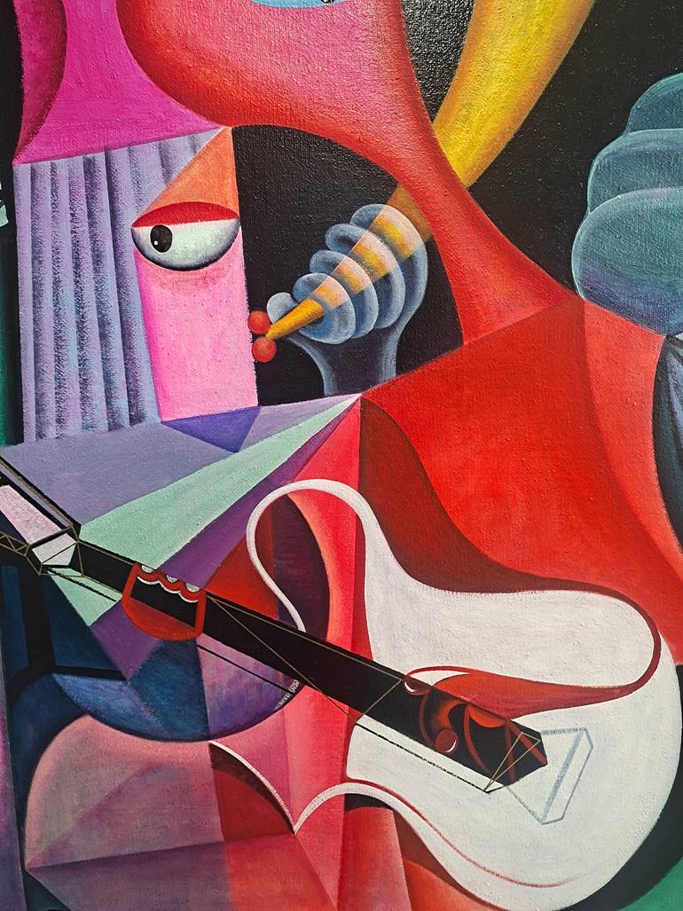 Original Abstract Expressionism Music Painting by Da Hong