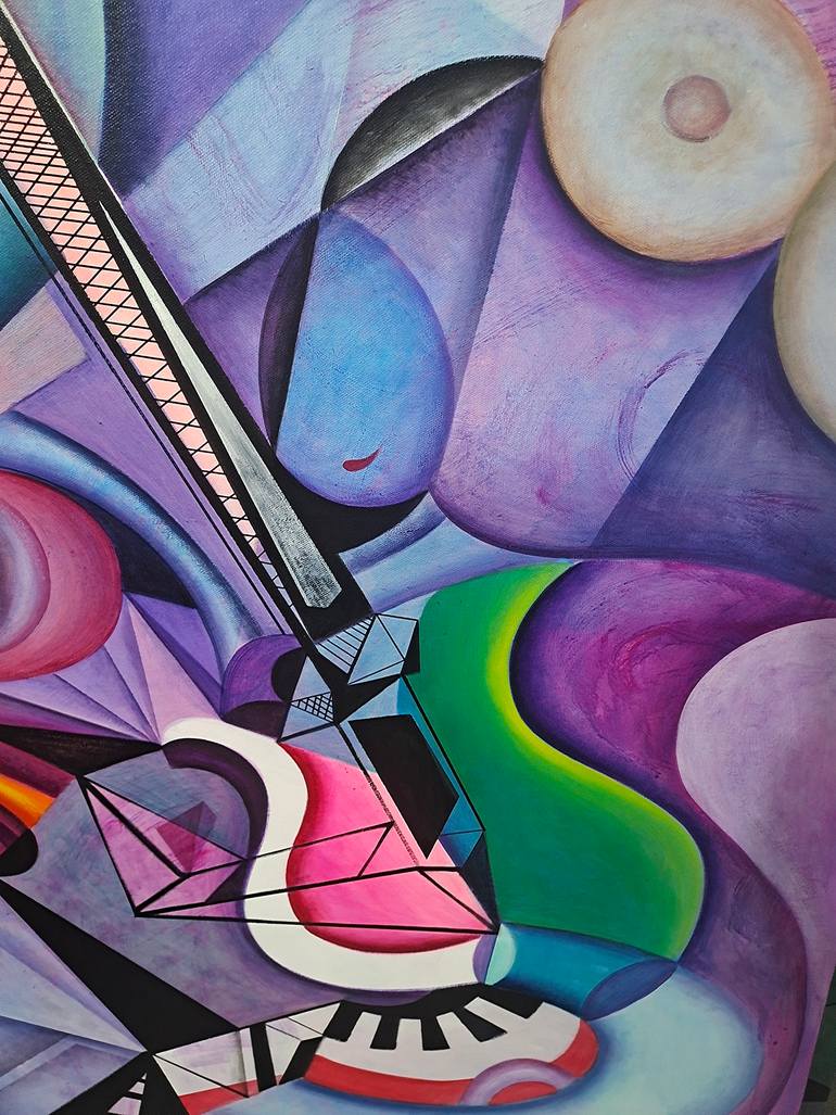 Original Abstract Expressionism Music Painting by Da Hong