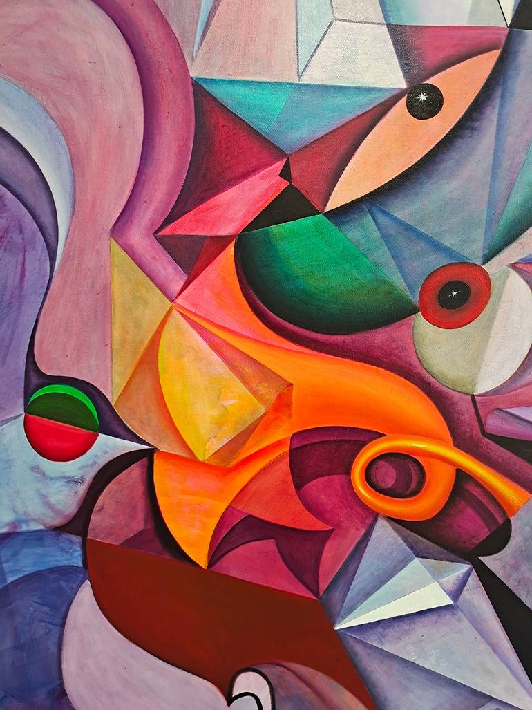 Original Abstract Expressionism Music Painting by Da Hong