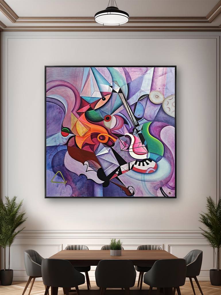 Original Abstract Expressionism Music Painting by Da Hong