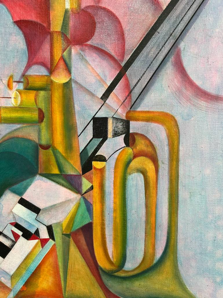 Original Abstract Expressionism Music Painting by Da Hong