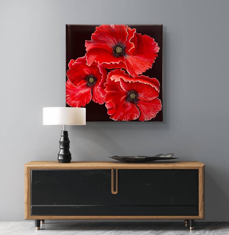 Original Abstract Botanic Painting by Oksana Vorobiova