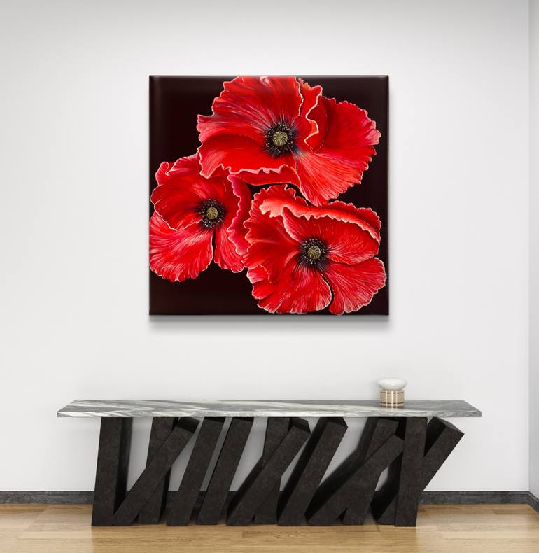 Original Abstract Botanic Painting by Oksana Vorobiova