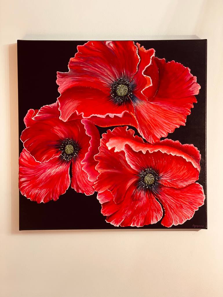 Original Abstract Botanic Painting by Oksana Vorobiova
