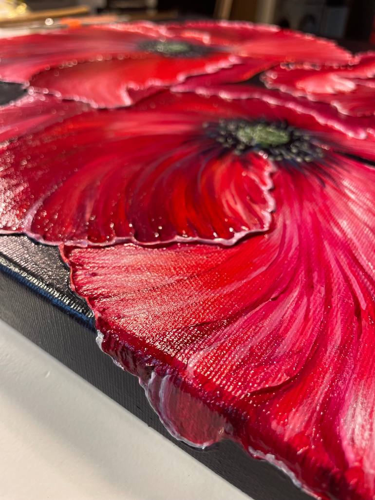 Original Abstract Botanic Painting by Oksana Vorobiova