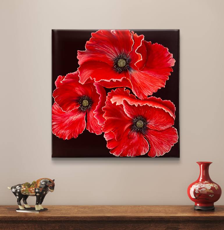 Original Abstract Botanic Painting by Oksana Vorobiova