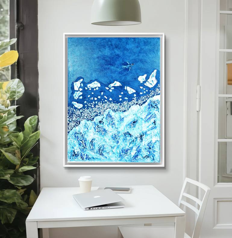 Original Abstract Seascape Painting by Oksana Vorobiova