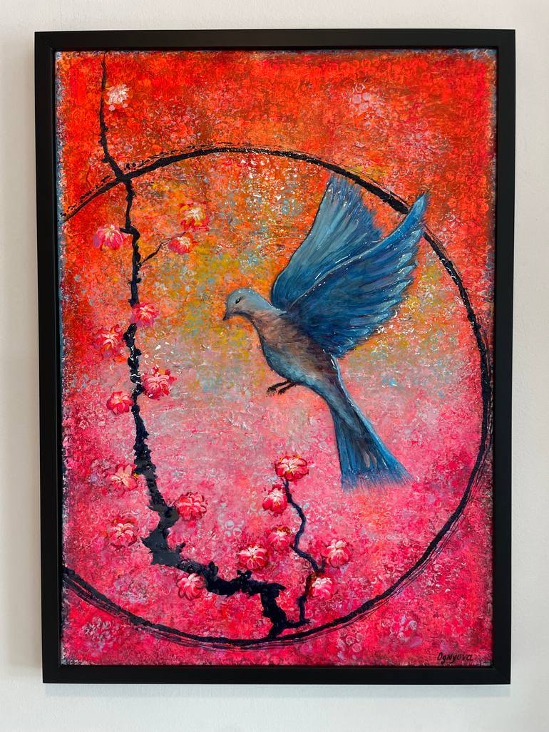 Original Abstract Botanic Painting by Oksana Vorobiova