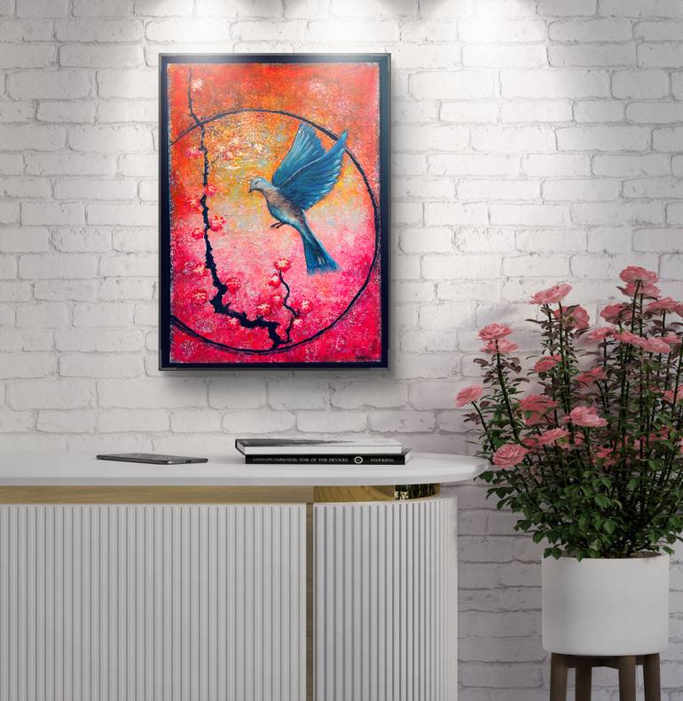 Original Abstract Botanic Painting by Oksana Vorobiova