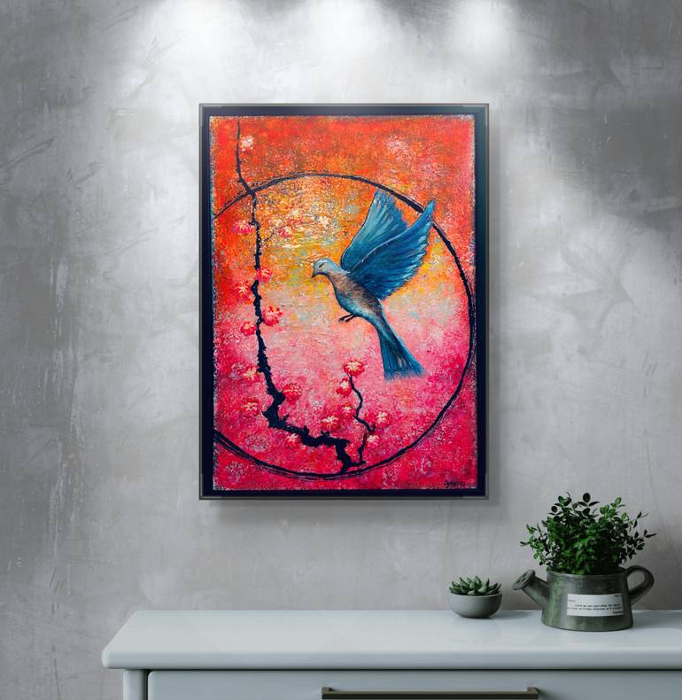Original Abstract Botanic Painting by Oksana Vorobiova