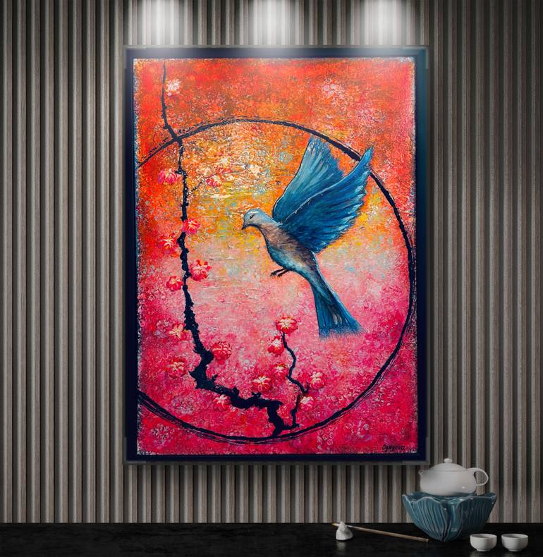 Original Abstract Botanic Painting by Oksana Vorobiova