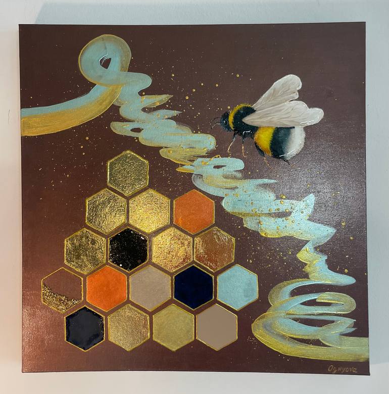 Original Abstract Botanic Painting by Oksana Vorobiova