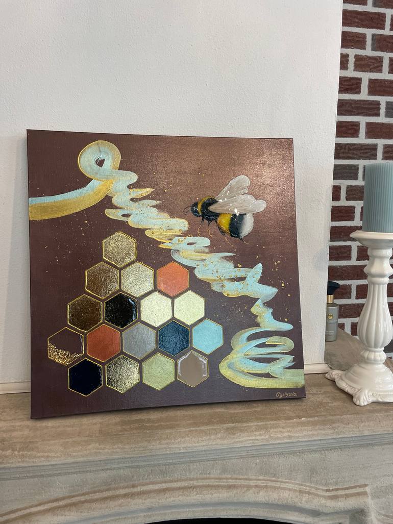 Original Abstract Botanic Painting by Oksana Vorobiova