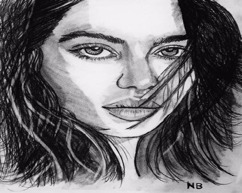 Original Black & White Abstract Drawing by Neha Bharadwaj