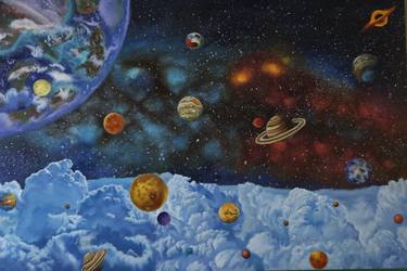 Original Surrealism Outer Space Paintings by Roderick Henares