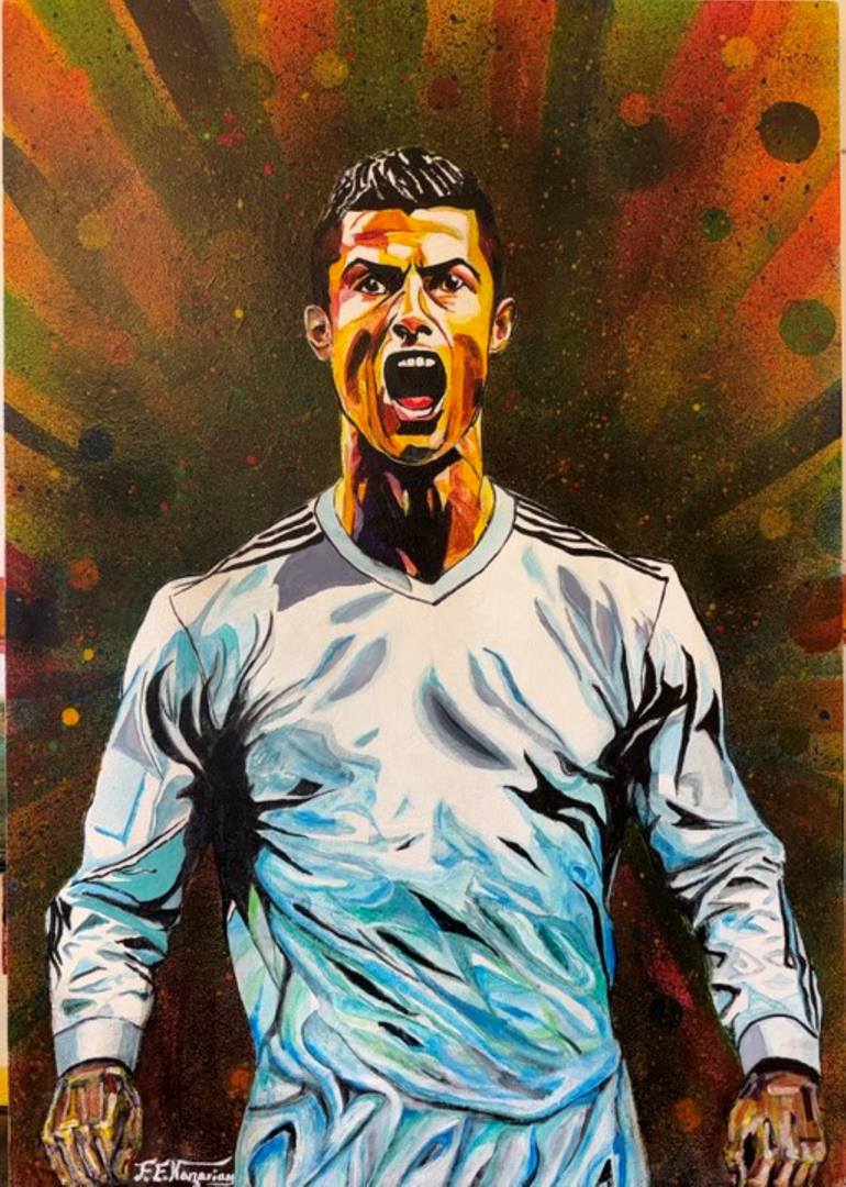 Original Pop Art Sports Painting by F Edward Nazarian