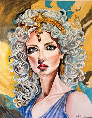 Original Art Nouveau Women Paintings by F Edward Nazarian