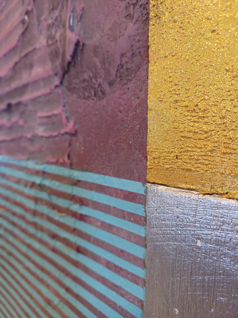 Original Abstract Geometric Mixed Media by Shann Whitaker
