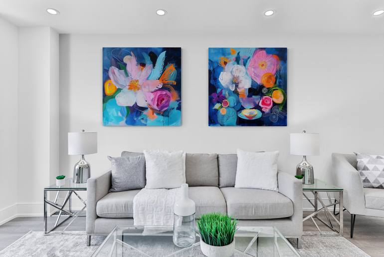 Original Abstract Expressionism Floral Painting by Marina Mark
