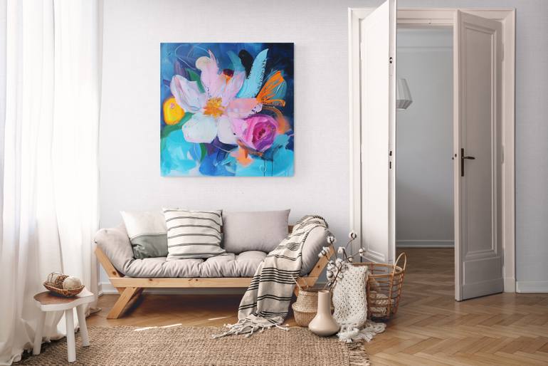 Original Abstract Expressionism Floral Painting by Marina Mark