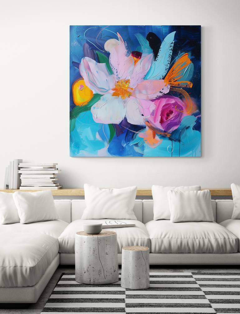 Original Abstract Expressionism Floral Painting by Marina Mark